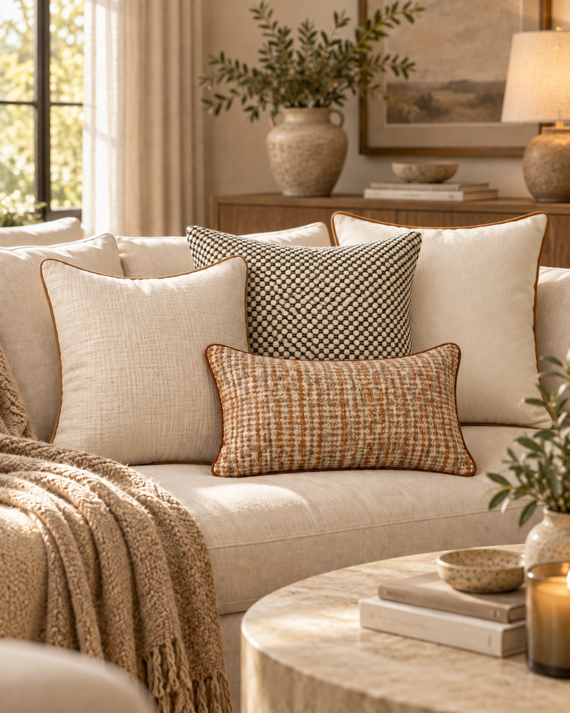Bouclé, Onyx, Pearl & Citrine Curated Cushion Set