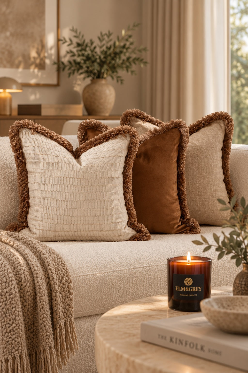 Champagne, Sumeara & Almond Curated Cushion Trio