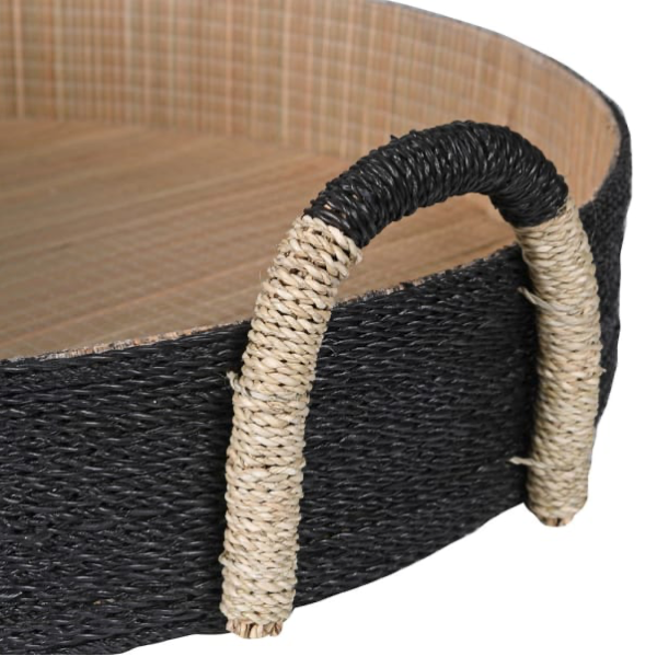 Close Up Handwoven Seagrass Tray