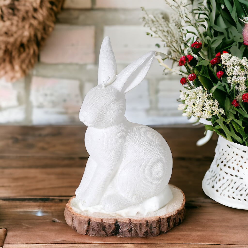 White Easter Rabbit Candle
