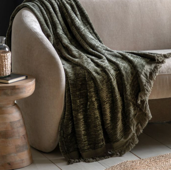 Haven Chenille Throw – Khaki