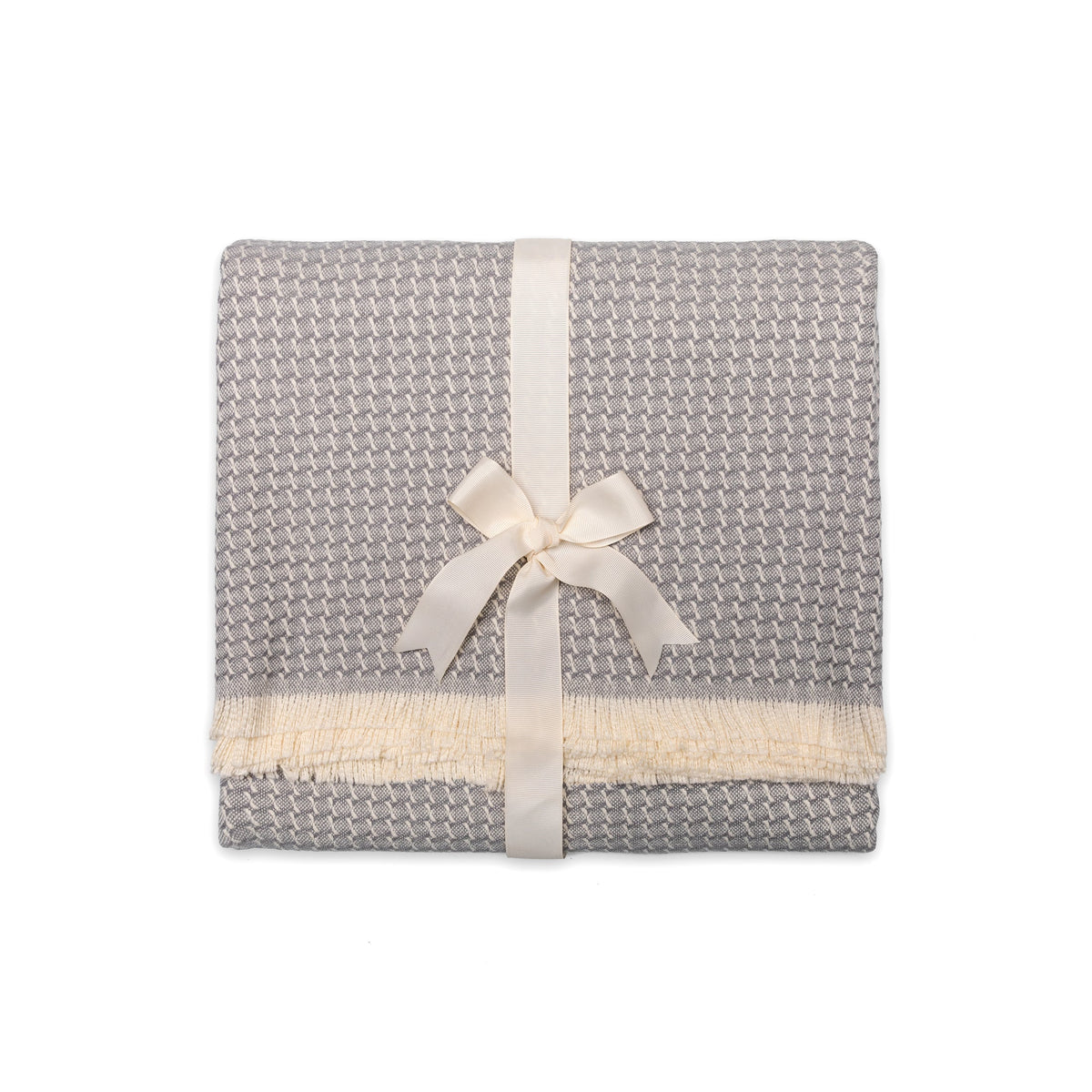 Quartz Geometric Woven Throw – Blue Grey