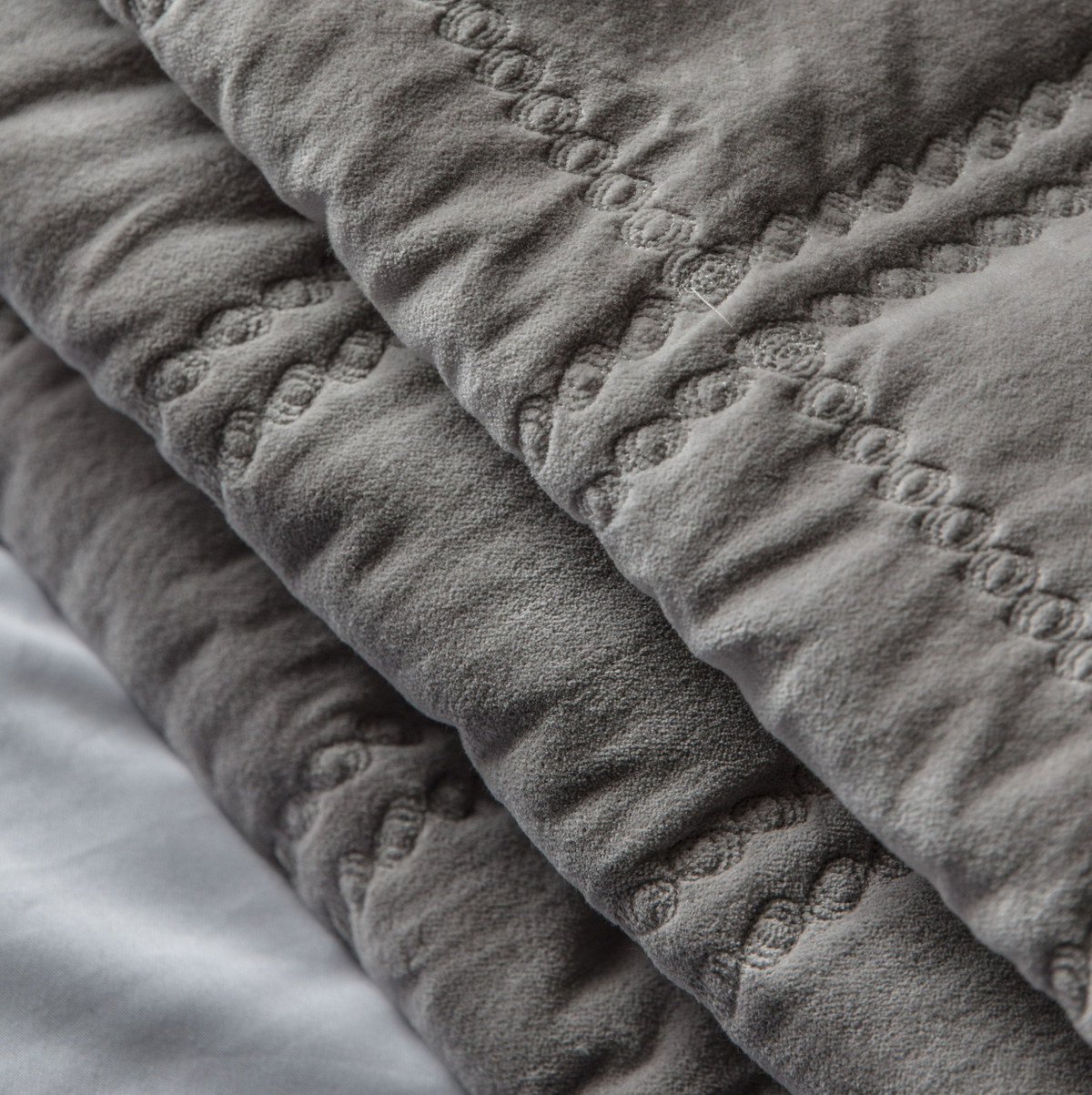 Quilted Diamond Bedspread – Charcoal