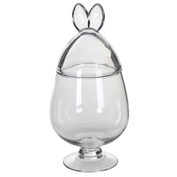 Small Glass Rabbit Bonbon Jar. Elm & Grey