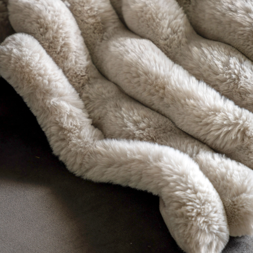 Faux fur cascade throw online