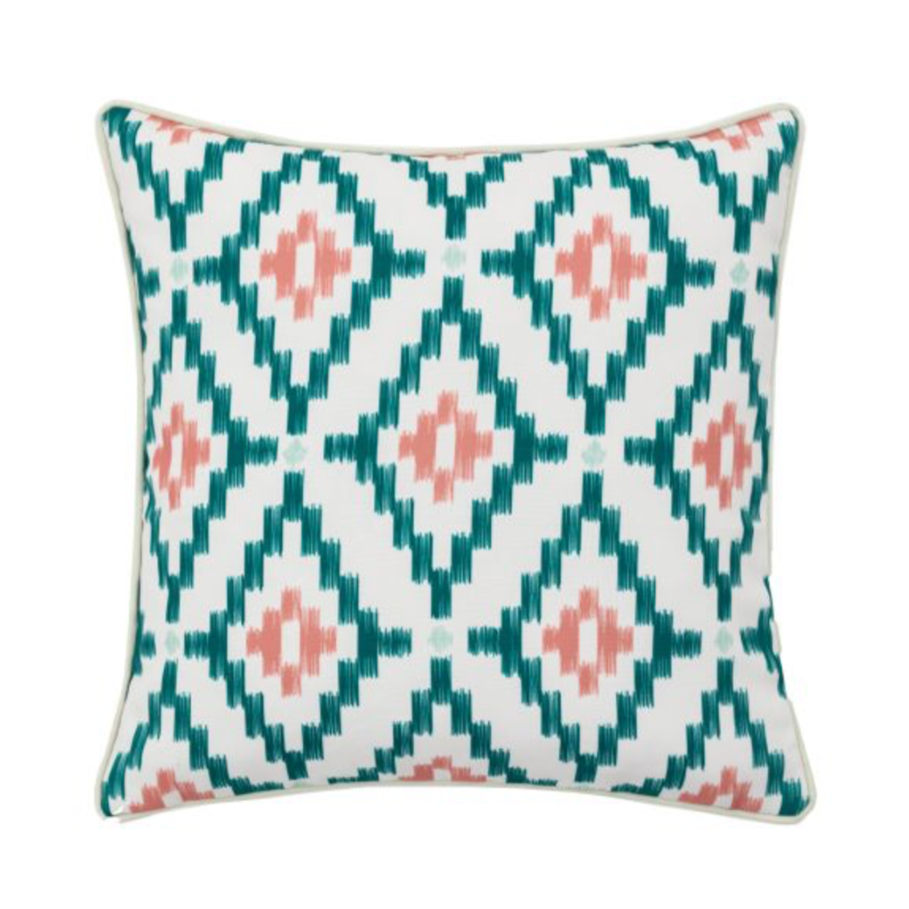 Set of Apricot Coral Geometric Outdoor Cushion H:45cm x W:45cm