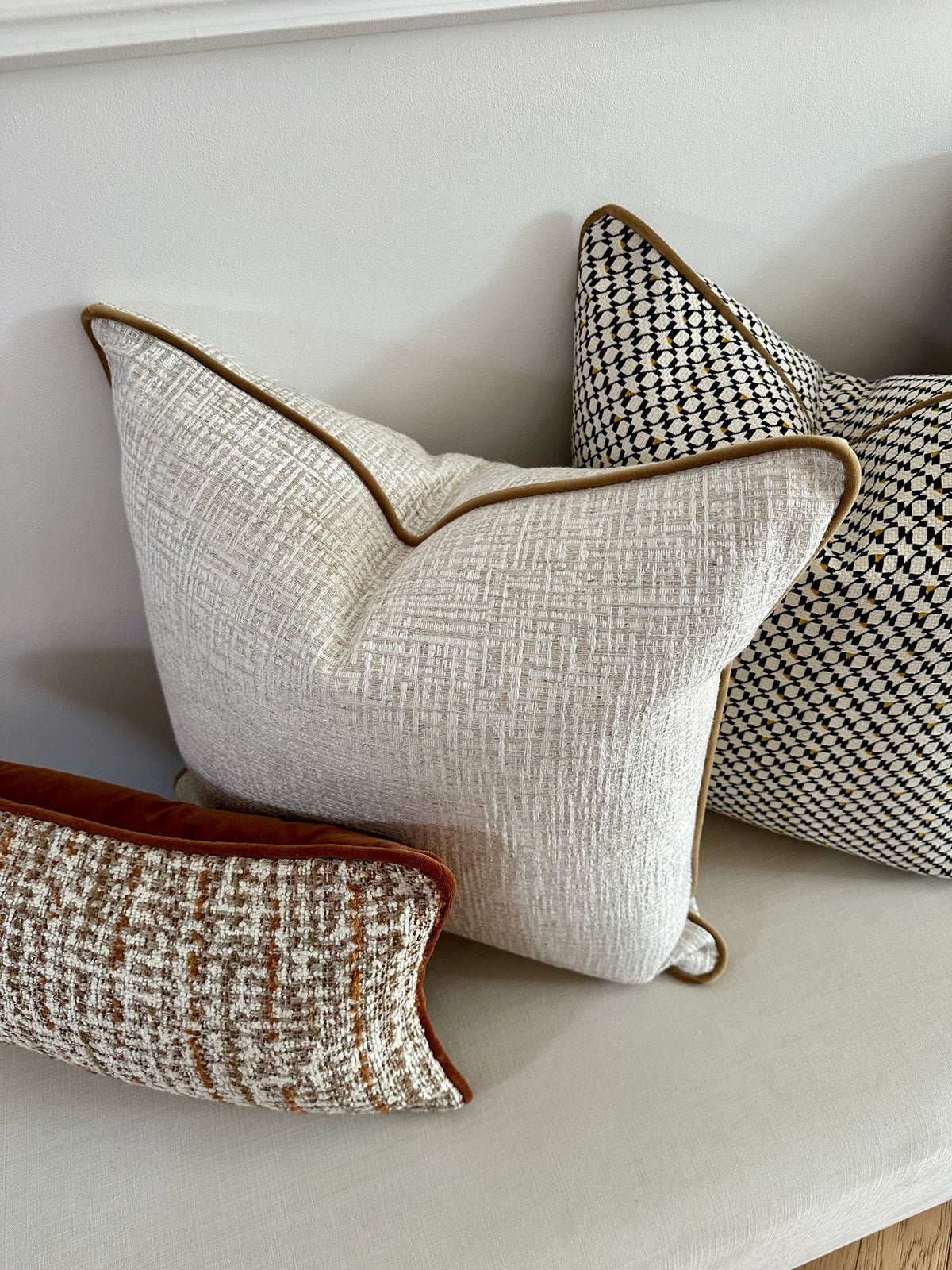Bouclé, Onyx, Pearl & Citrine Curated Cushion Set