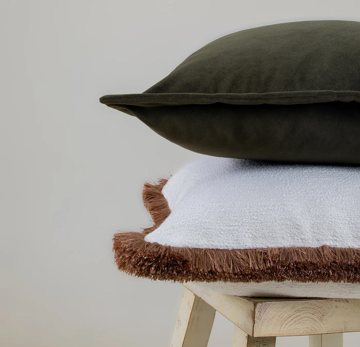 Juniper Green Velvet Cushion with Cuff – 50cm