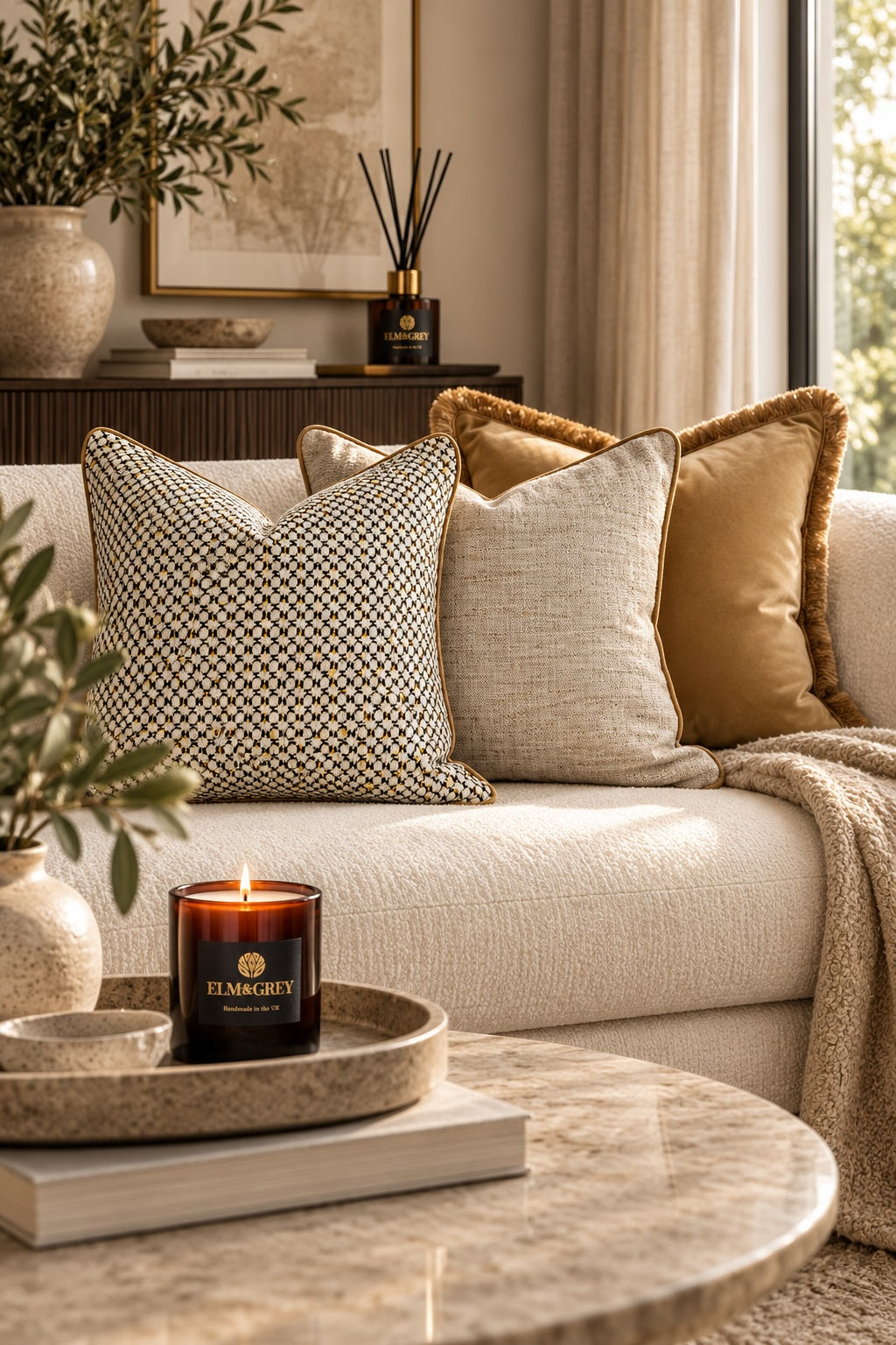 Onyx, Honey & Amber Curated Cushion Trio