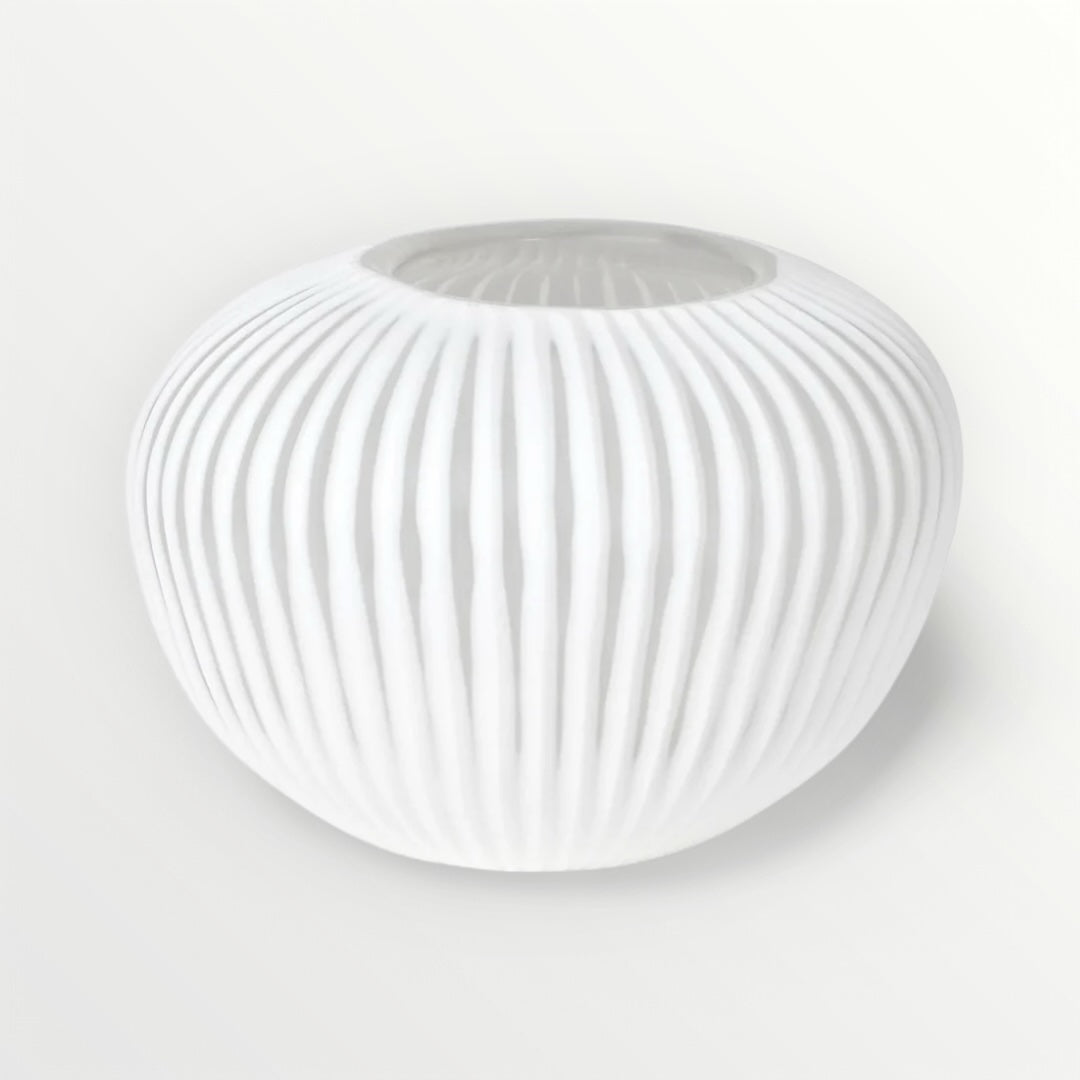 White textured vase on a white background, Elm & Grey.