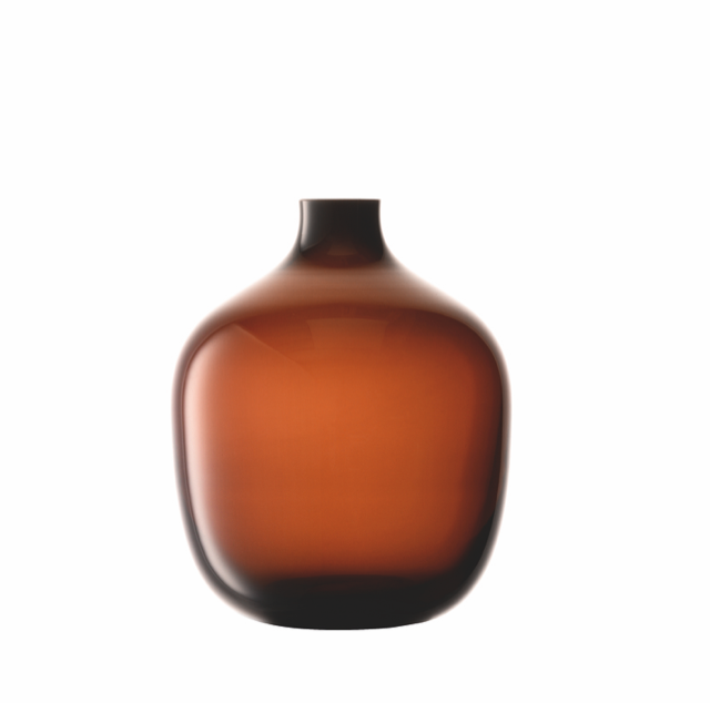 Peat Brown Glass Vessel Vase Elm and Grey