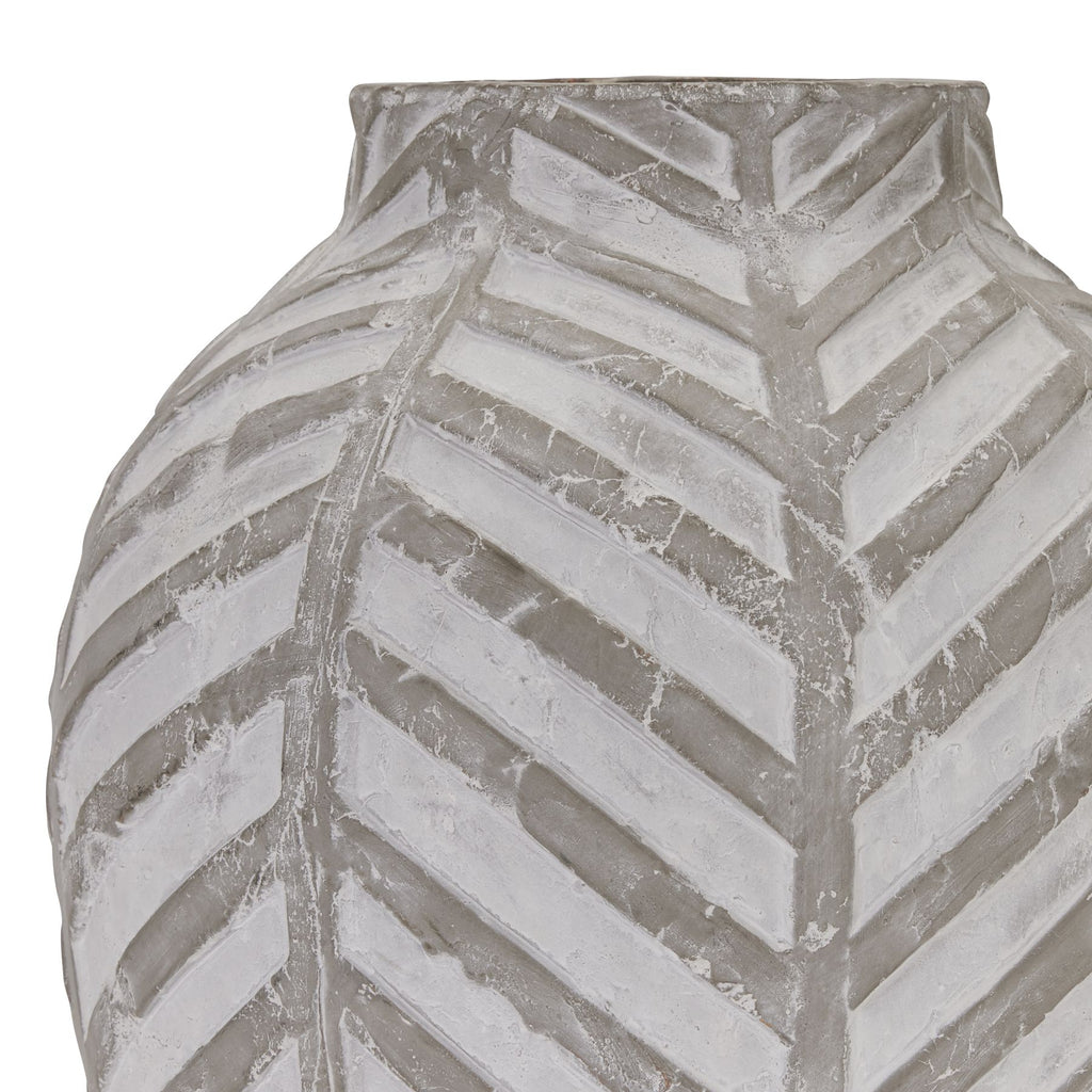 Textured Stone Chevron Vase
