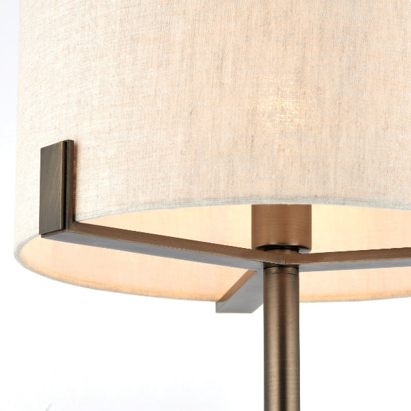 Brushed_Bronze_Table_Lamp_with_Natural_Linen_Shade Close Up