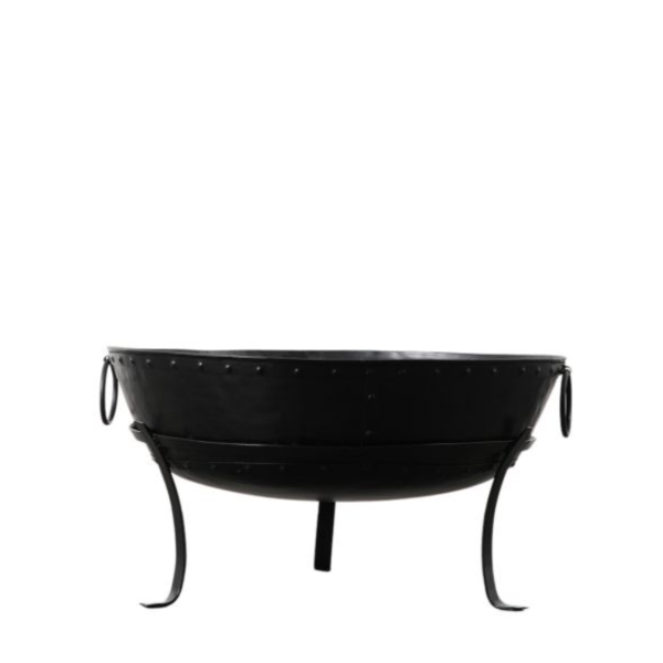 Firepit side on view white background