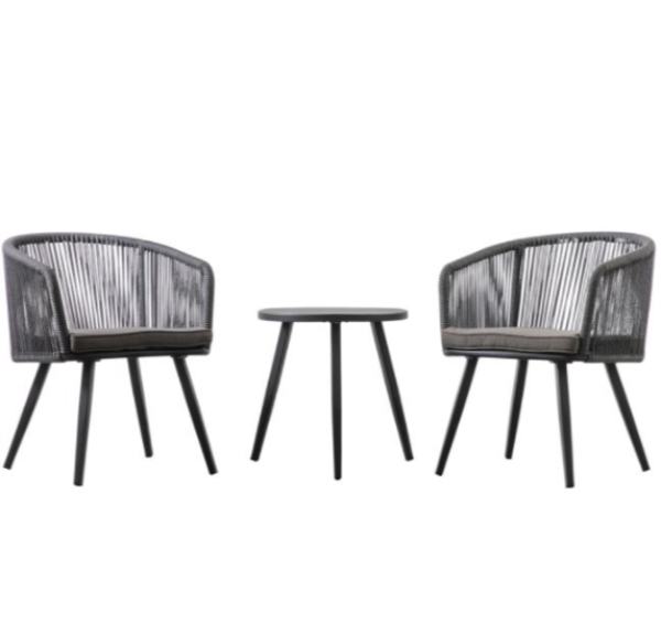 Bistro Set grey white background