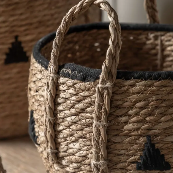 Black Woven Basket Trio