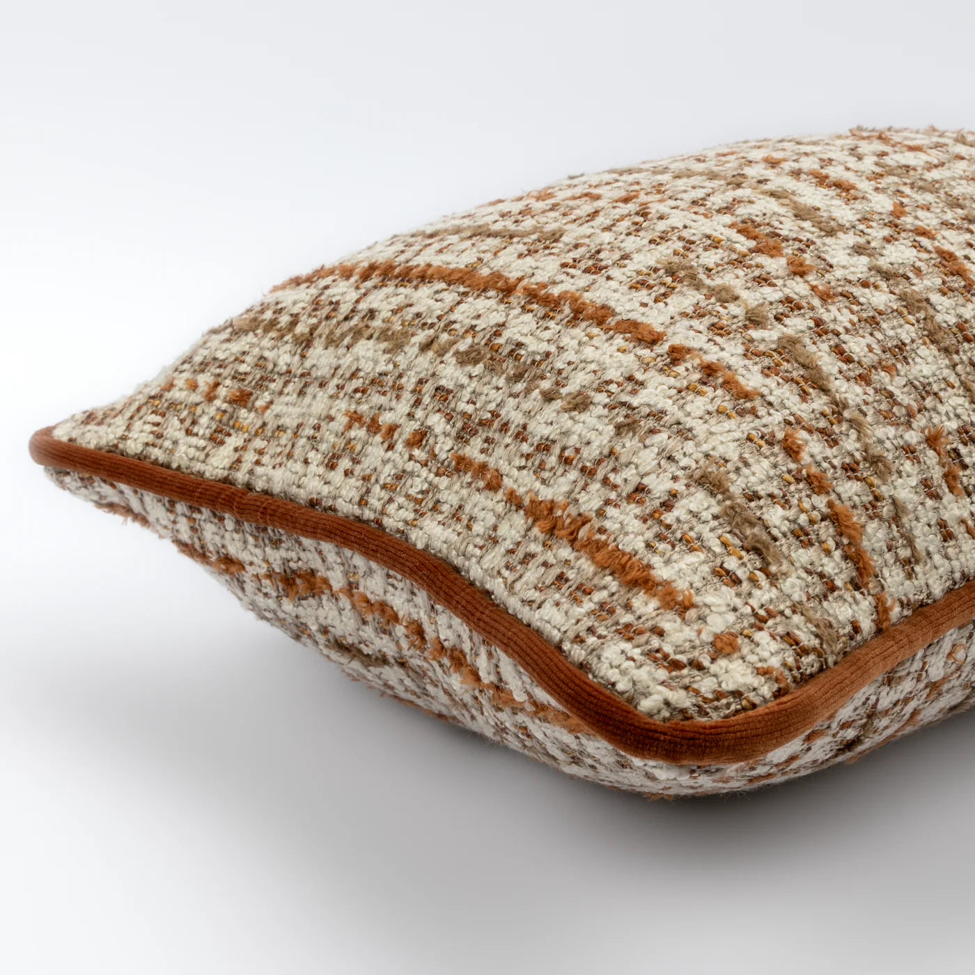 Bouclé, Carnelian & Citrine Lumbar Cushion Trio