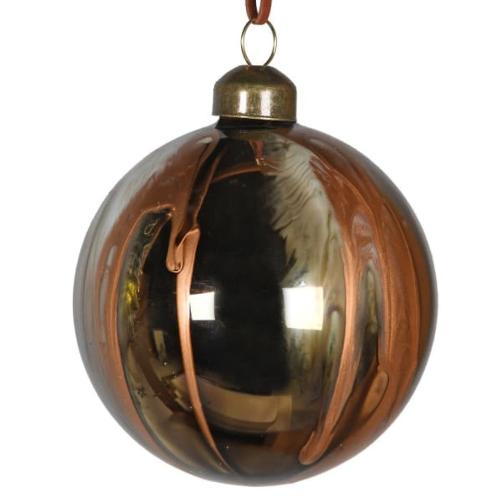 Copper tone marble design bauble