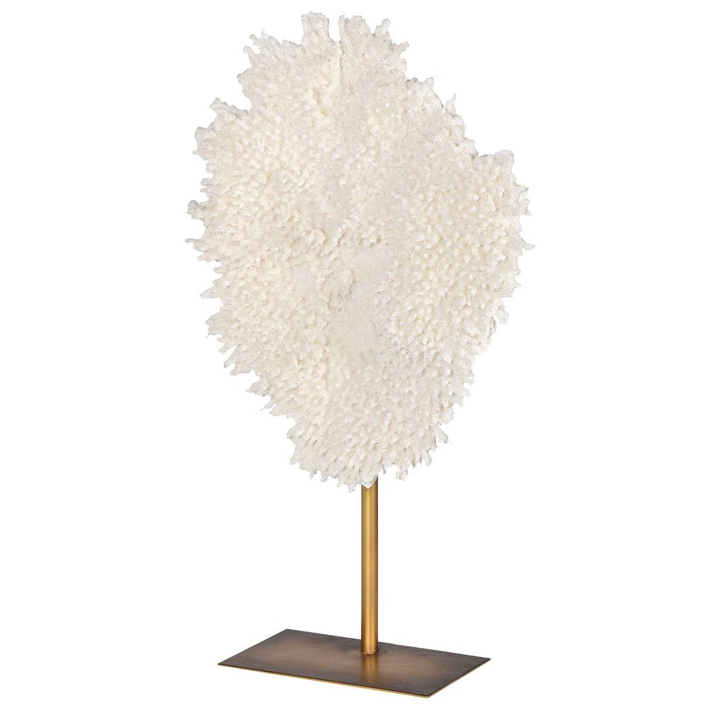 White Faux Coral on a Stand