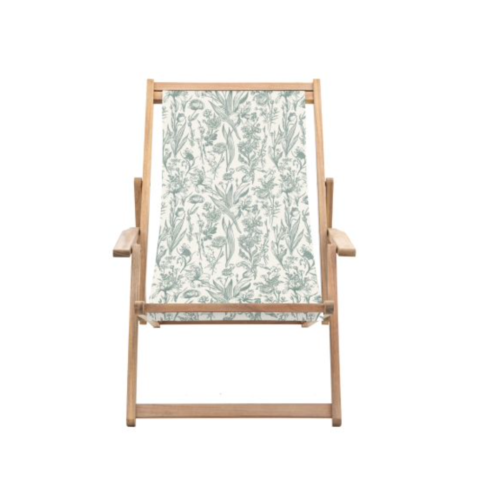 Deck Chair Green Floral