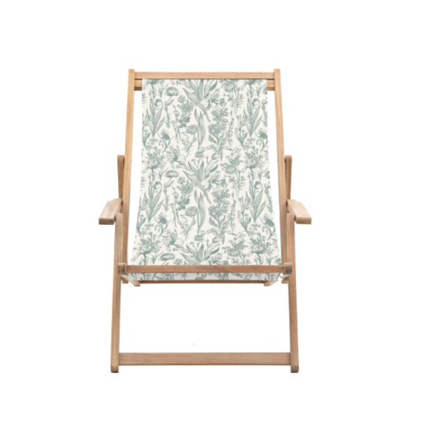 DeckChairGreenFloralBlank