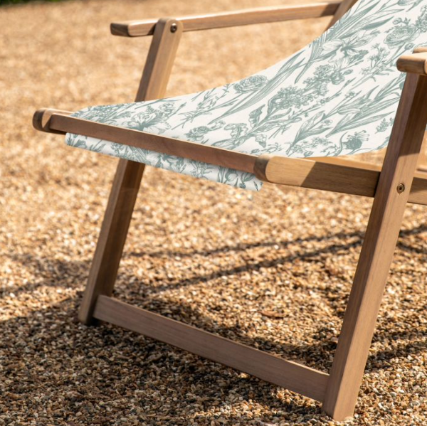 Deck Chair Green Floral