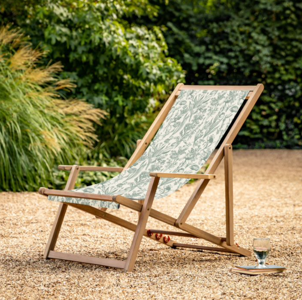 Deck Chair Green Floral