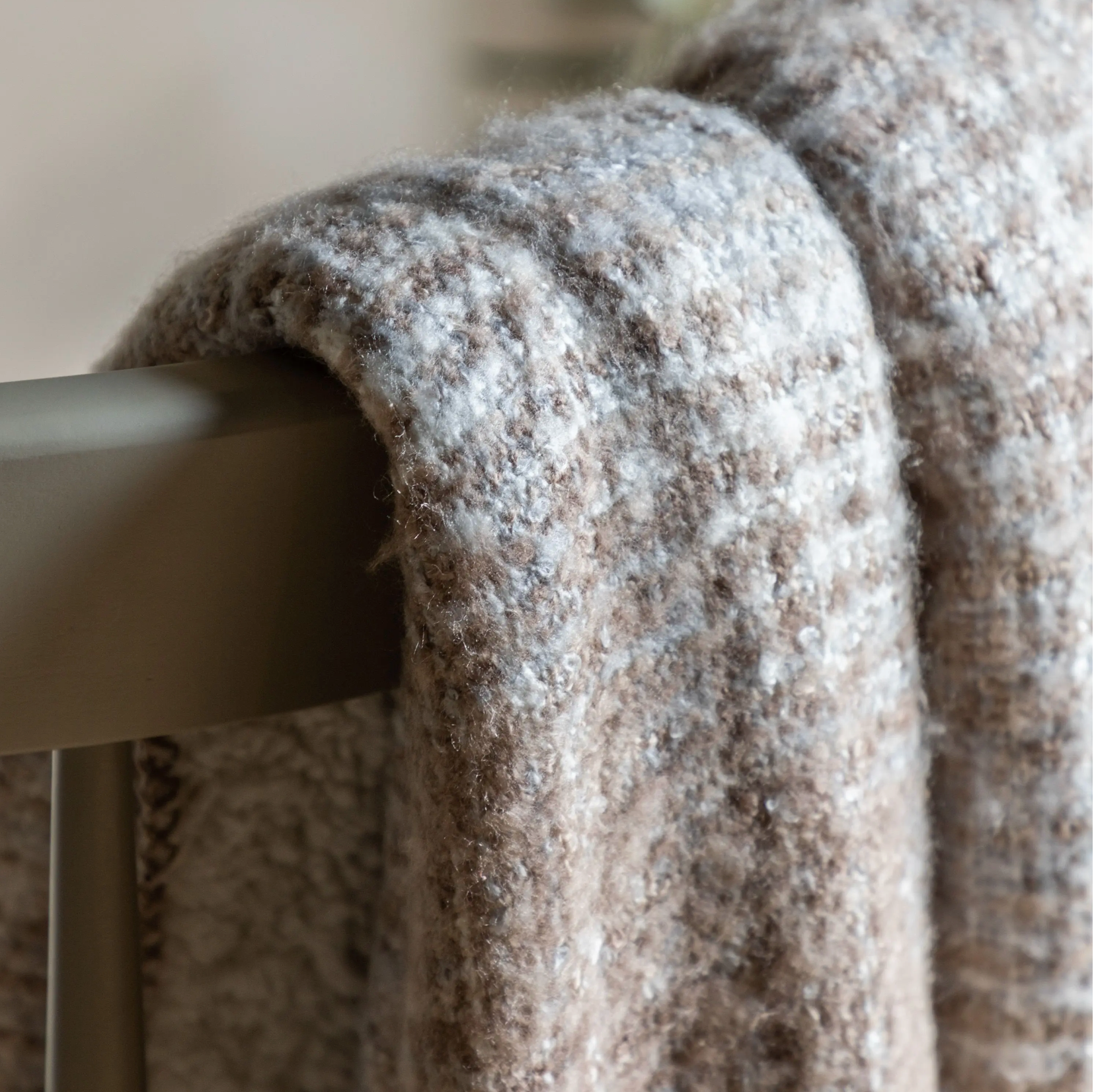 Faux Mohair Sherpa Throw – Natural