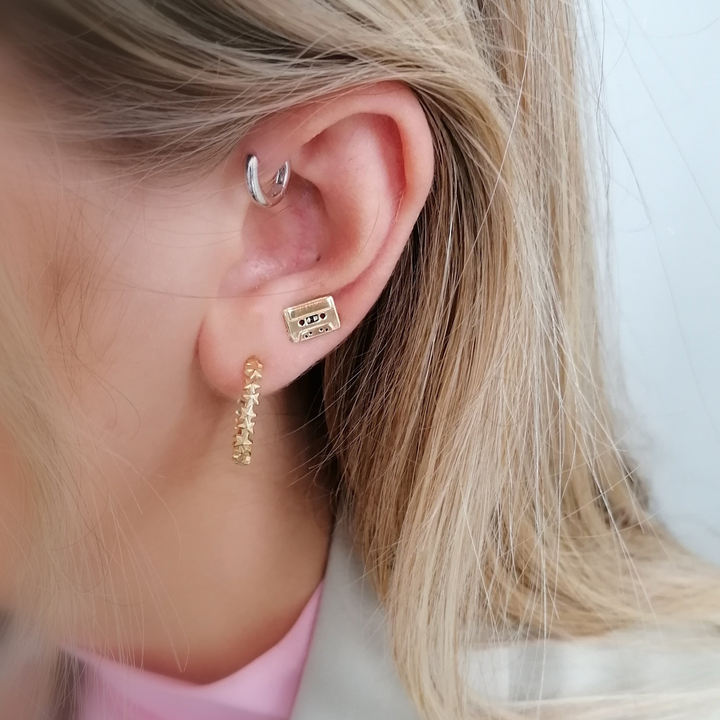 Mix Tape Stud Earrings