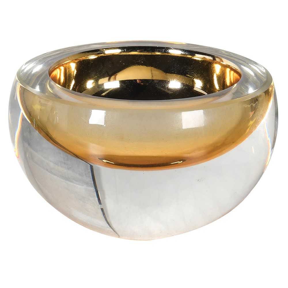 Small Gold Crystal Tea Light Holder or Trinket Bowl