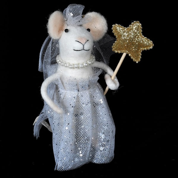 Fairy god mother mouse 12cm tall she sports a fabulous faux pearl necklace and the obligatory gold star wand