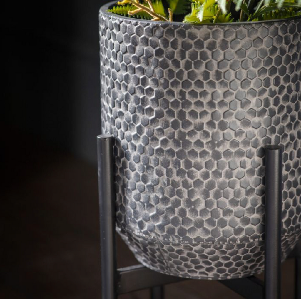 Large Orla Textured Metal Planter