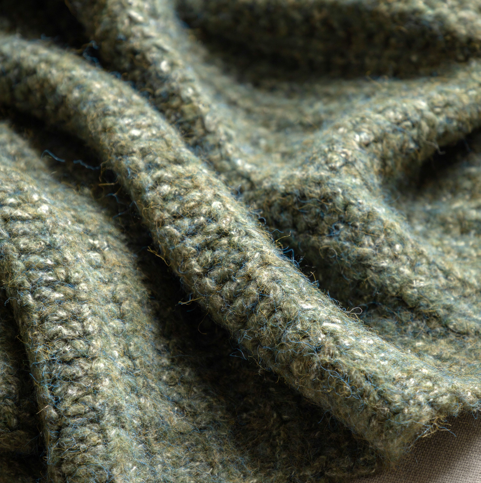 Melange Knit Throw – Khaki