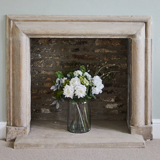 Deluxe White Roses and Hydrangea Arrangement