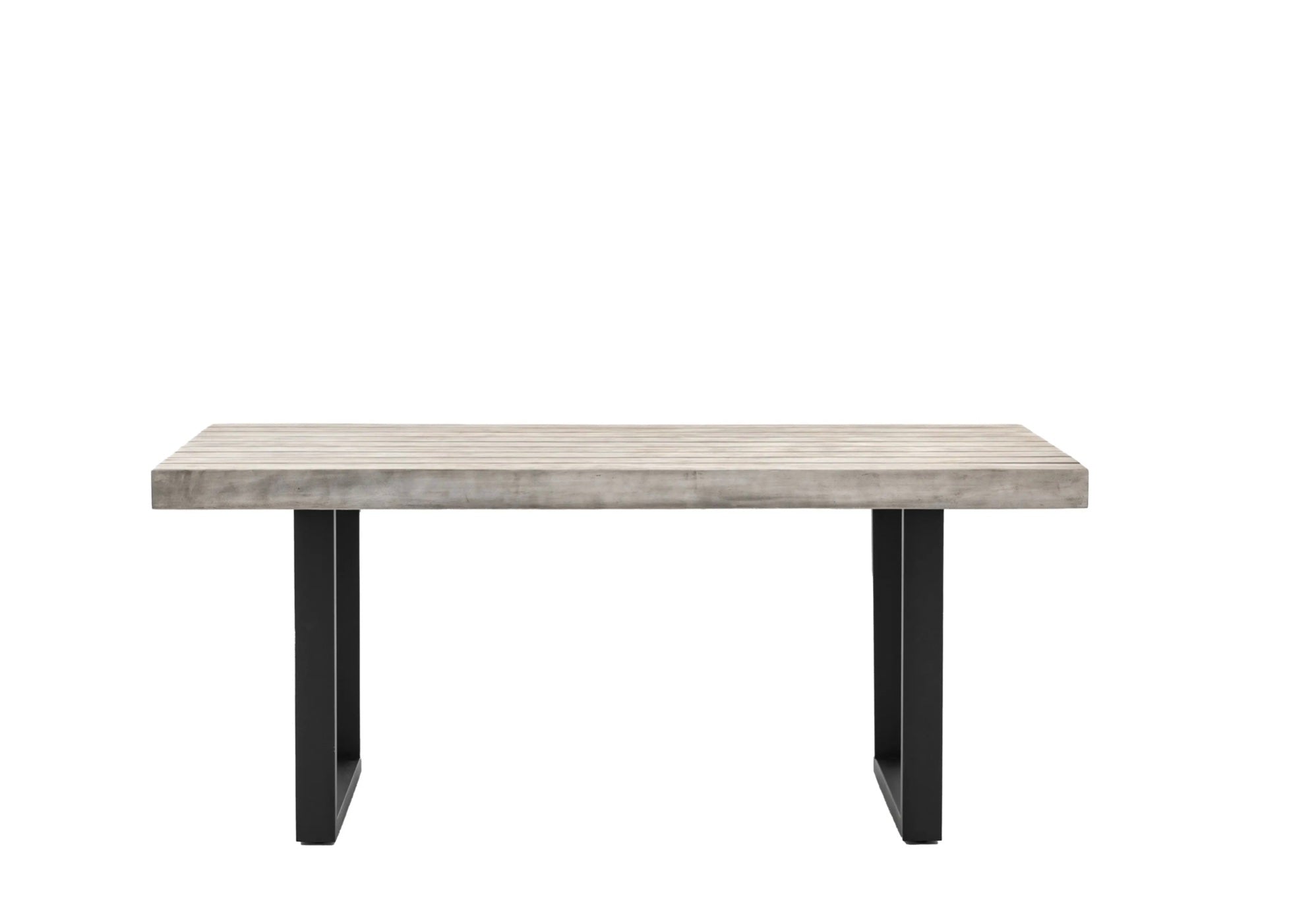 Modena Outdoor Dining Table – 6 Seater Acacia & Black Iron