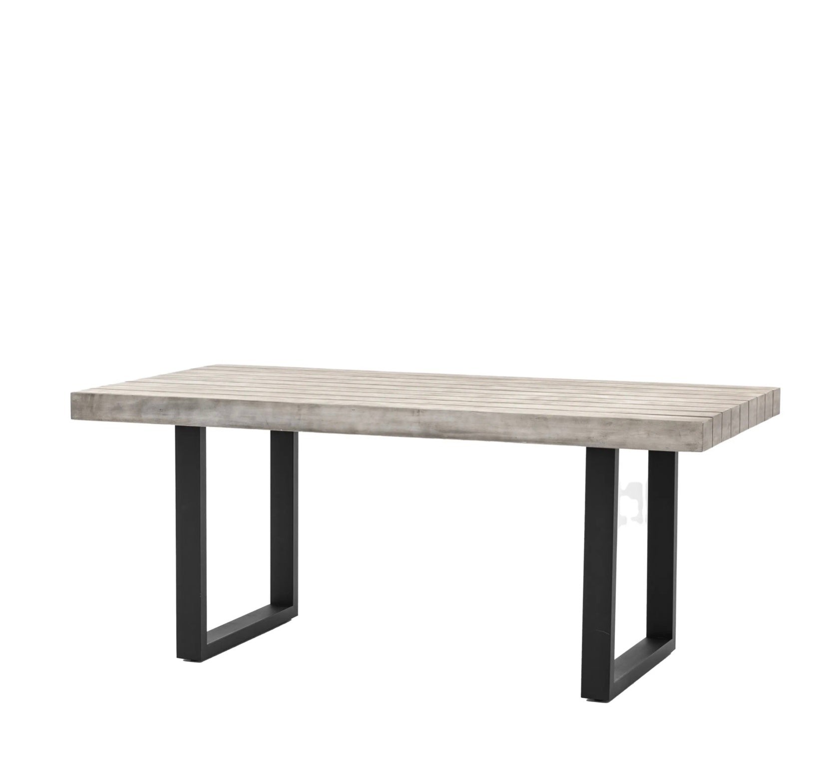 Modena Outdoor Dining Table – 6 Seater Acacia & Black Iron
