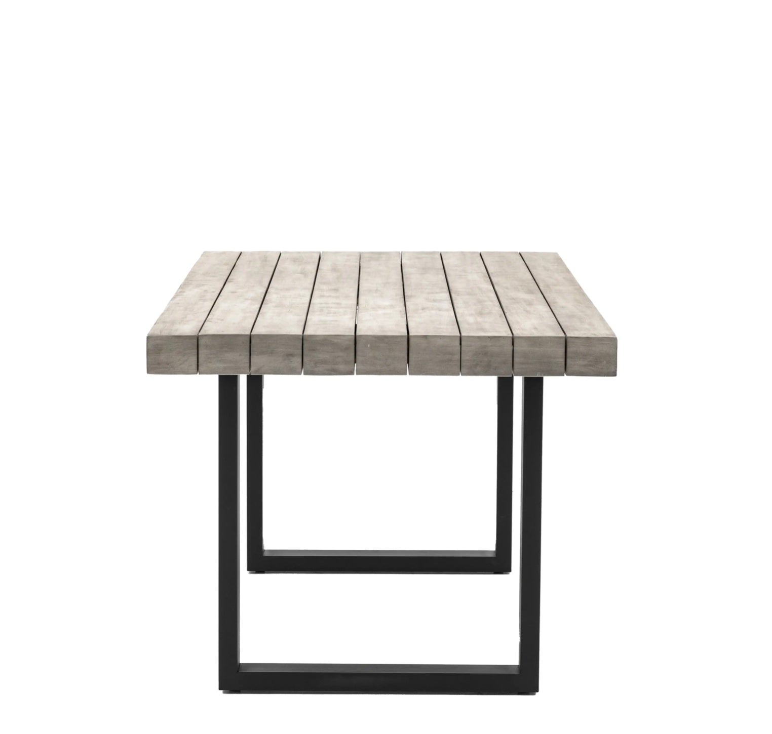 Modena Outdoor Dining Table – 6 Seater Acacia & Black Iron