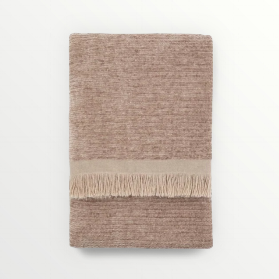 Haven Chenille Natural - Luxuriously Soft Knitted Throw