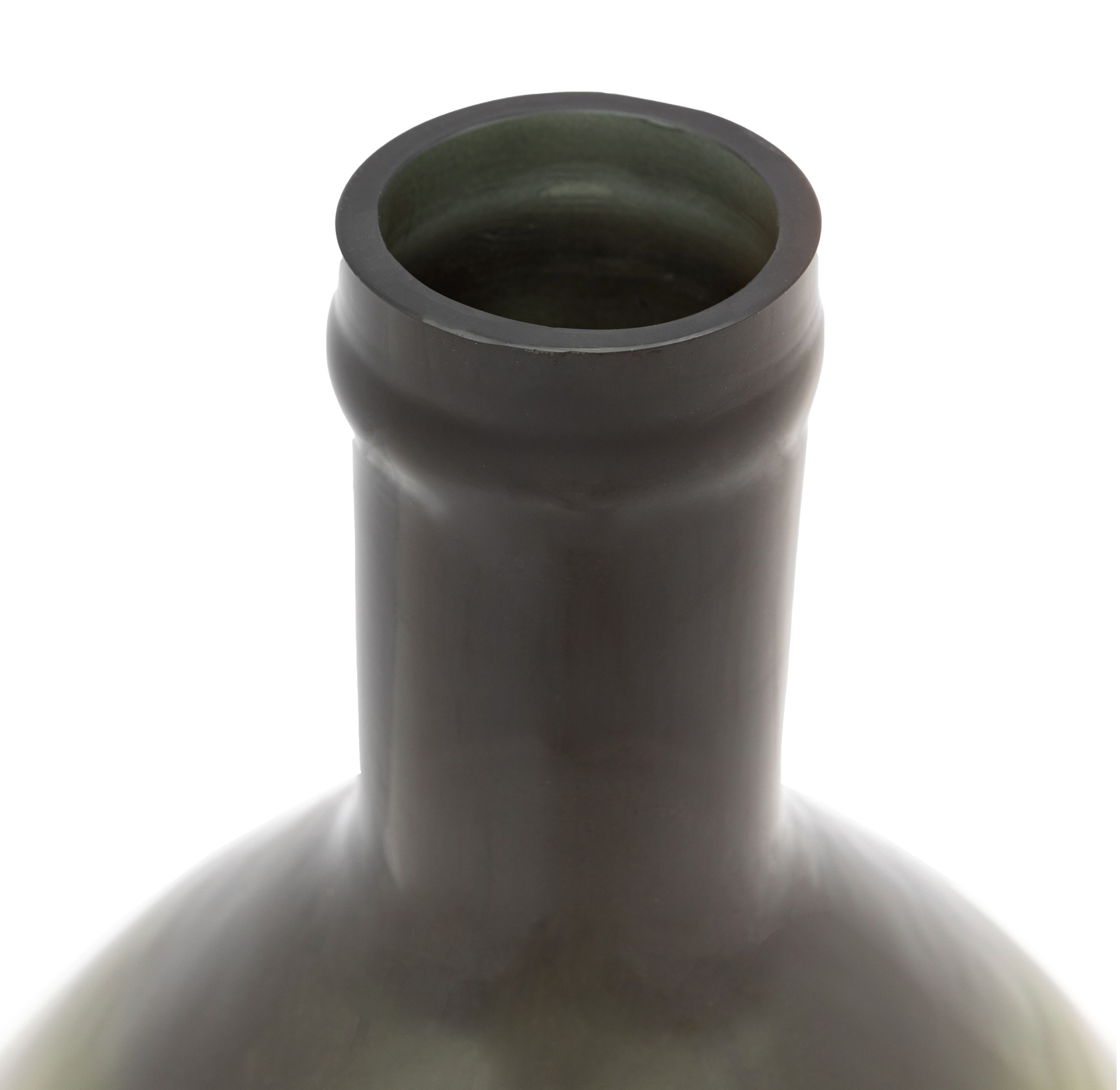 Olive Glass Floor Vase – Oversized Handblown Bottle Vase