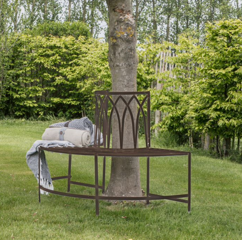 Outdoor Tree Bench Seat  - Distressed Brown