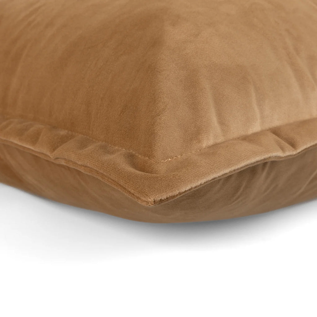 Petrol, Caramel & Lumbar Pearl Velvet Cushion Trio