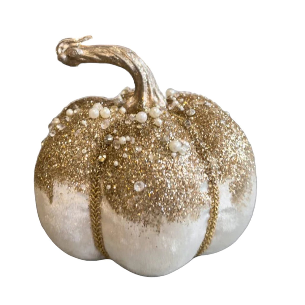 Embellished Cream Pumpkin with Beads
