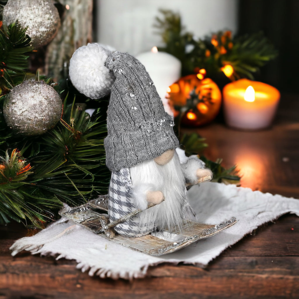 Skiing Santa Gnome
