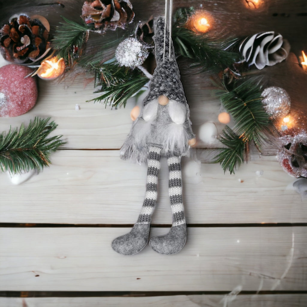 Grey Striped Long Legged Santa