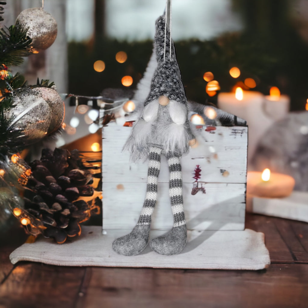 Grey Striped Long Legged Santa