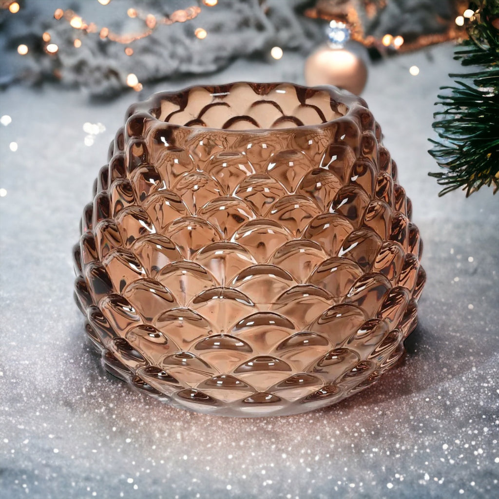 Amber Pinecone Candle Holder