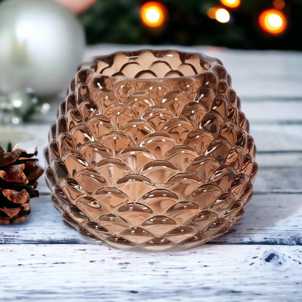 Amber Pinecone Candle Holder