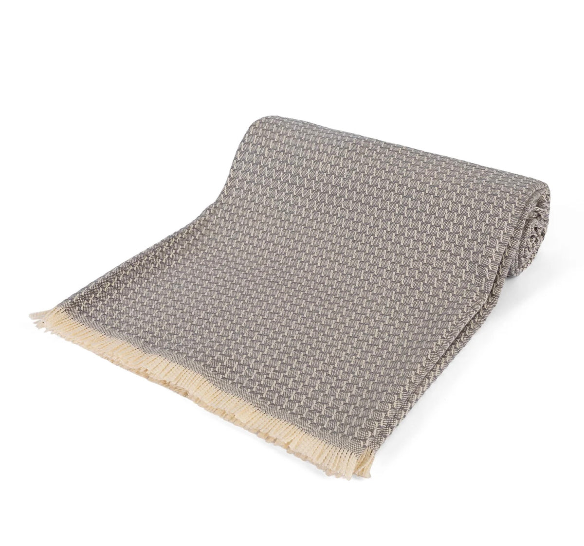 Quartz Geometric Woven Throw – Blue Grey