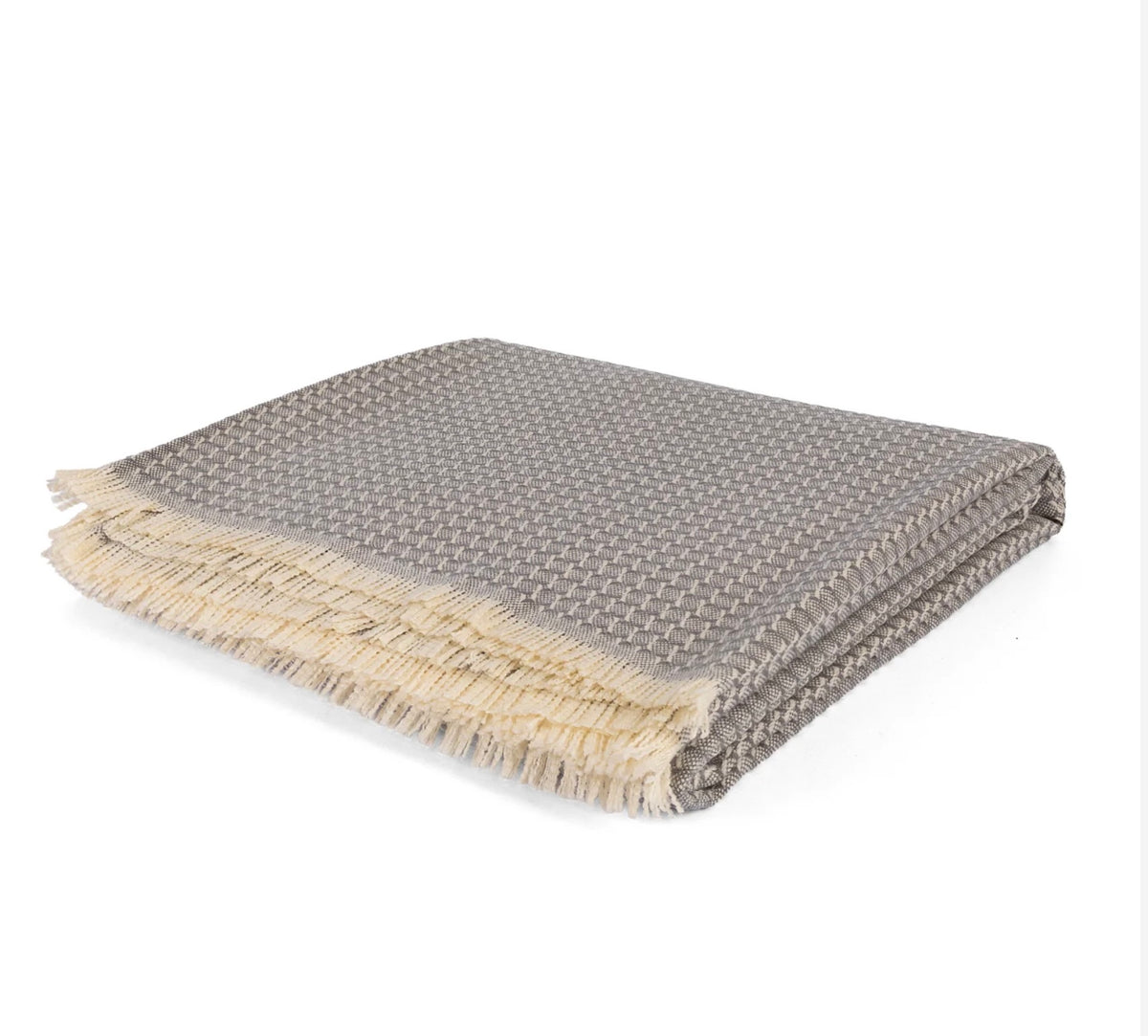 Quartz Geometric Woven Throw – Blue Grey