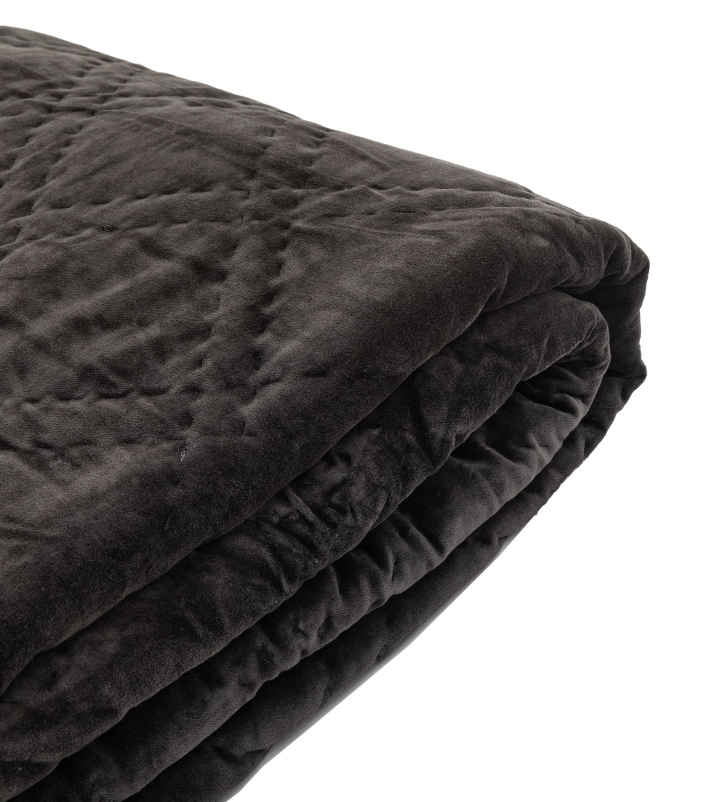 Quilted Diamond Bedspread – Charcoal